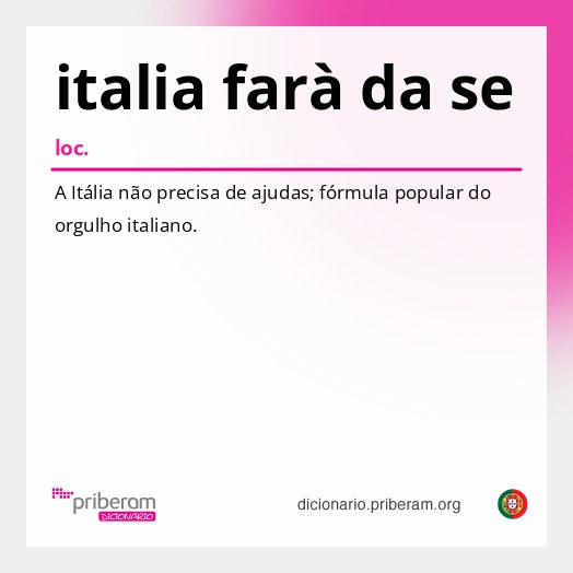 Significado de italia farà da se